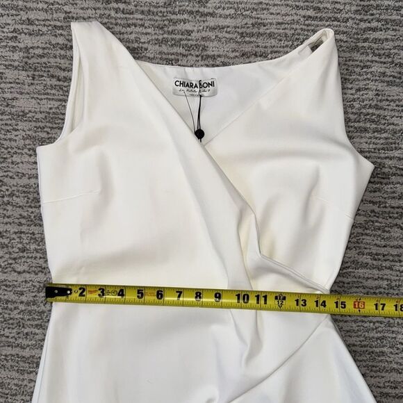 NWT Chiara Boni La Petite Robe CEREN White Wrap Ruffle Midi Dress IT48/ US 12 - Picture 9 of 14